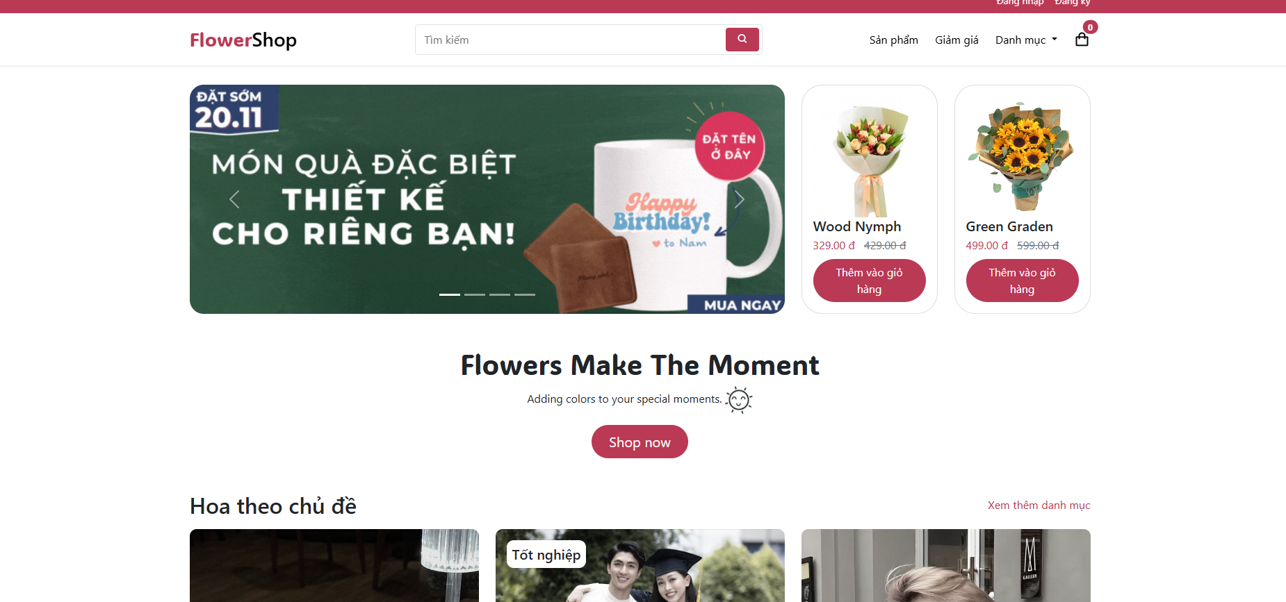 giao diện bán hàng,giao hàng,bán hoa